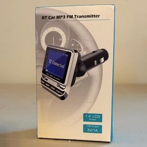 BT Car MP3 FM Transmitter with LCD Screen - Black